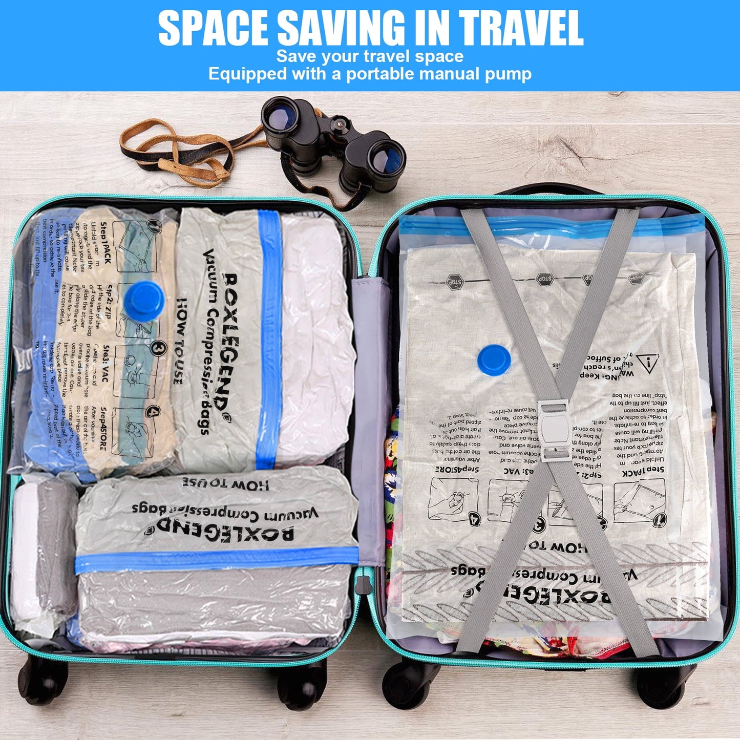 Cubepoint 25 Pack Space Bags Vacuum Storage Bags,5 Jumbo 5 Large 5 Medium 5 Small 5 Roll up Bags Space Saver Bags for Travel, Vacuum Bags for Clothes, Quilts, Pillows, Comforters