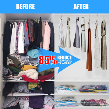 Cubepoint 25 Pack Space Bags Vacuum Storage Bags,5 Jumbo 5 Large 5 Medium 5 Small 5 Roll up Bags Space Saver Bags for Travel, Vacuum Bags for Clothes, Quilts, Pillows, Comforters