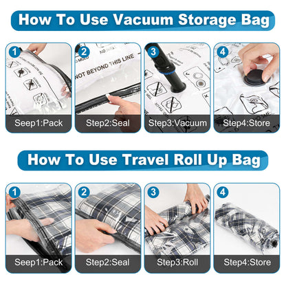 Cubepoint 45 Pack Vacuum Storage Bags Space Saver Bags (5 X-Jumbo/10 Jumbo/10 Large/10 Medium/10 Small) Compression for Comforters and Blankets Sealer Clothes Storage