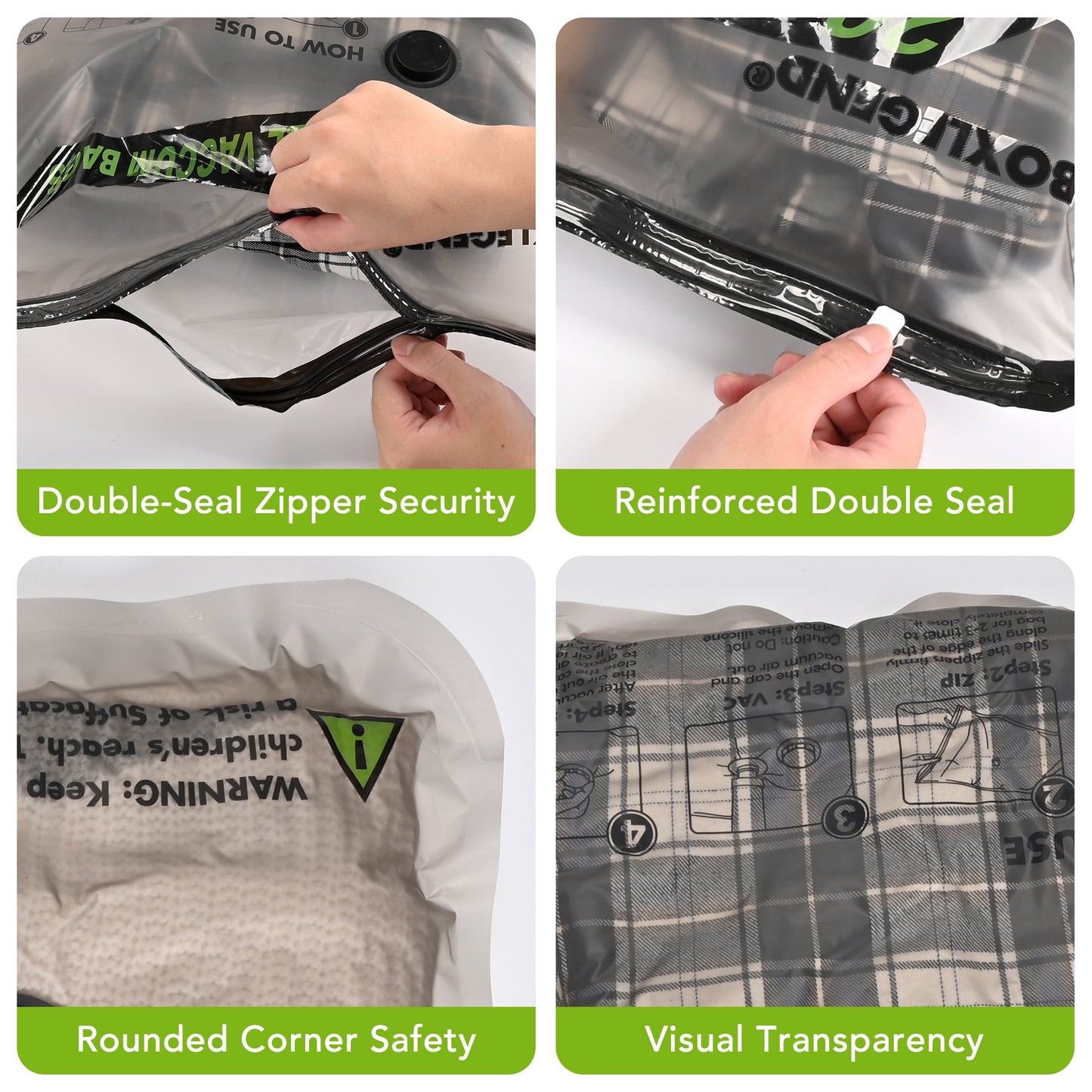 Cubepoint 15 Bags Travel Vacuum Bags with Rechargeable Air Pump, Carry-on Size Travel Vacuum Storage Bags for Luggage and Suitcase, Vacuum Compression Bags for Clothes and Travel