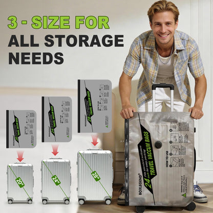 Cubepoint 15 Bags Travel Vacuum Bags with Rechargeable Air Pump, Carry-on Size Travel Vacuum Storage Bags for Luggage and Suitcase, Vacuum Compression Bags for Clothes and Travel