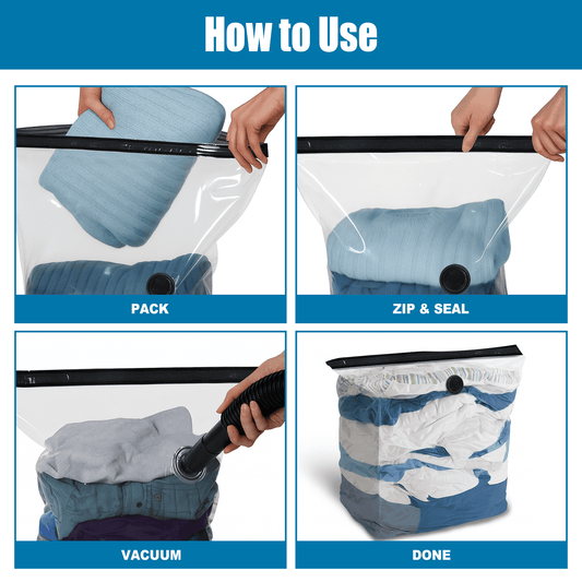 Cubepoint 8 Jumbo Cube Instant Space Saver Storage(27.5 X 12.6 X 39.35 in), Vacuum Storage Bags, Extra Large Vacuum Seal Bags for Clothing