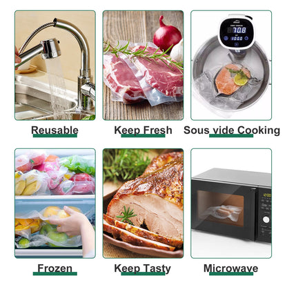 Cubepoint Vacuum Sealer Bags for Food Saver,11"x 18' 2 Rolls Food Saver Bags for Sealer,Vacuum Seal Bags for Food