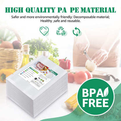 Cubepoint 8"x 12"x150 Vacuum Sealer Bags For Food Saver, Vacuum Seal Food Storage Bags,Pre-cut Seal a Meal Bags