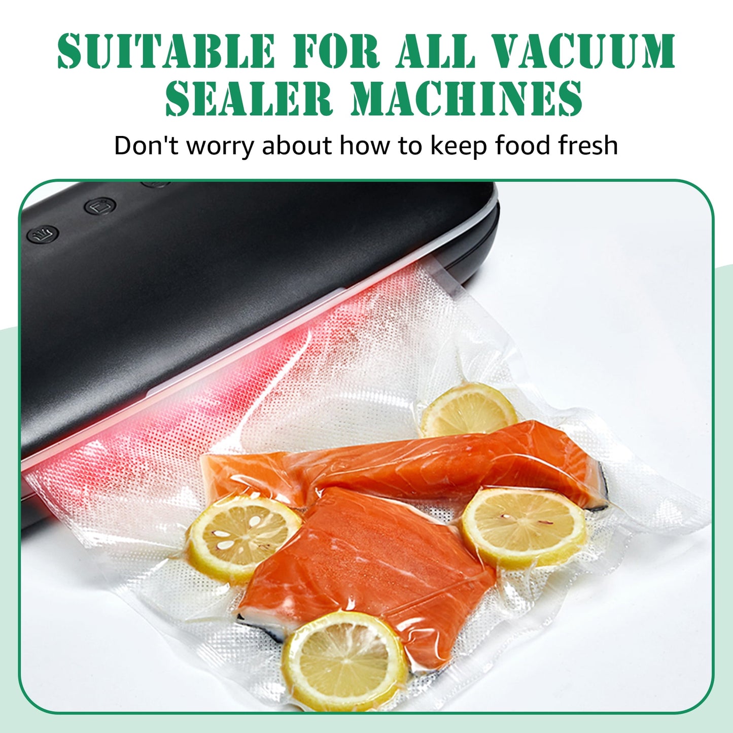 Cubepoint 8"x 12"x150 Vacuum Sealer Bags For Food Saver, Vacuum Seal Food Storage Bags,Pre-cut Seal a Meal Bags