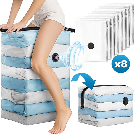 Cubepoint 8 Jumbo Cube Instant Space Saver Storage(27.5 X 12.6 X 39.35 in), Vacuum Storage Bags, Extra Large Vacuum Seal Bags for Clothing
