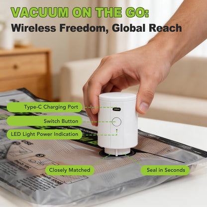 Cubepoint 15 Bags Travel Vacuum Bags with Rechargeable Air Pump, Carry-on Size Travel Vacuum Storage Bags for Luggage and Suitcase, Vacuum Compression Bags for Clothes and Travel