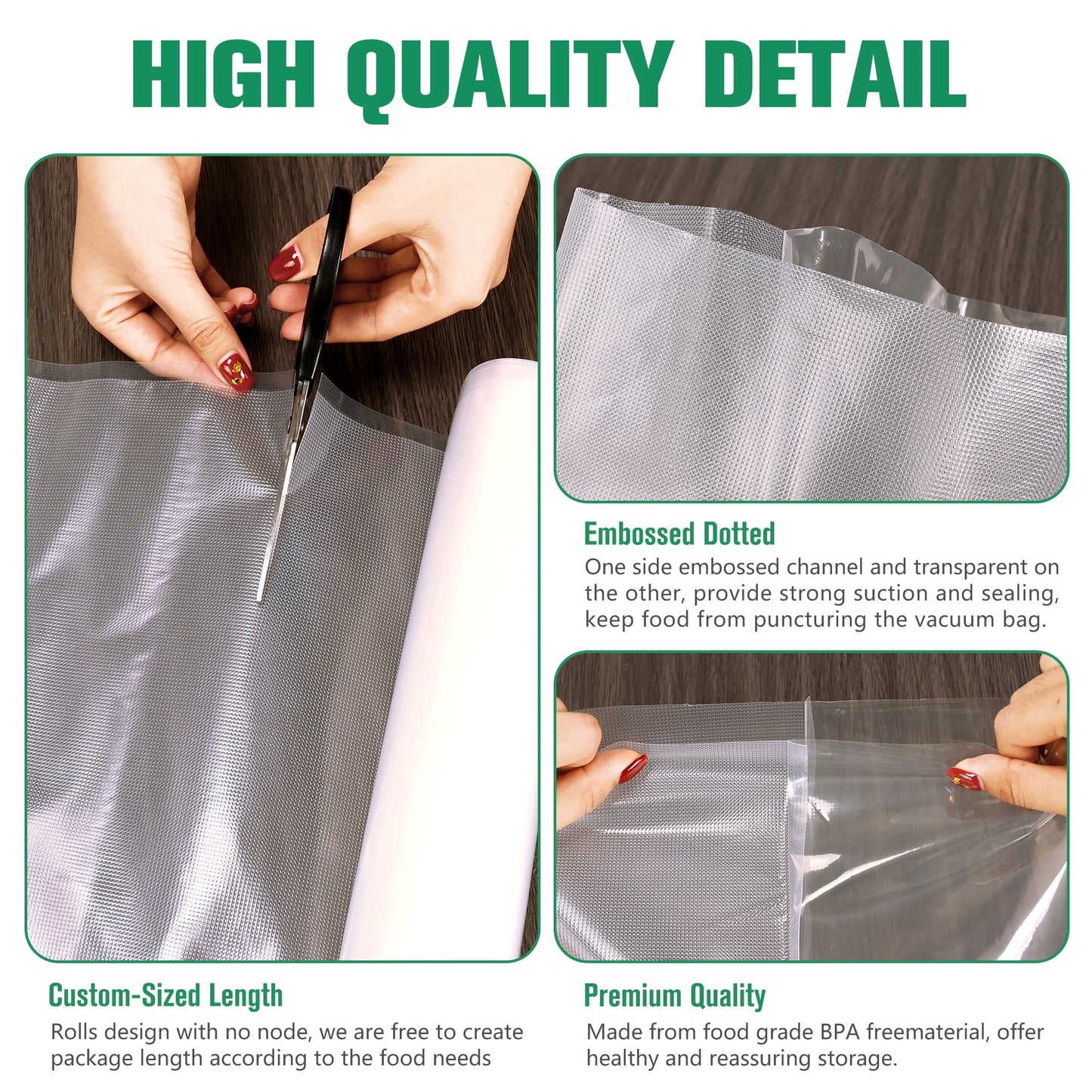 Cubepoint 3 Rolls (8" x 20') and 2 Rolls (11" x 20') Vacuum Sealer Bags,Vacuum seal Bags,Vacuum Sealer Rolls,Seal a Meal Bags